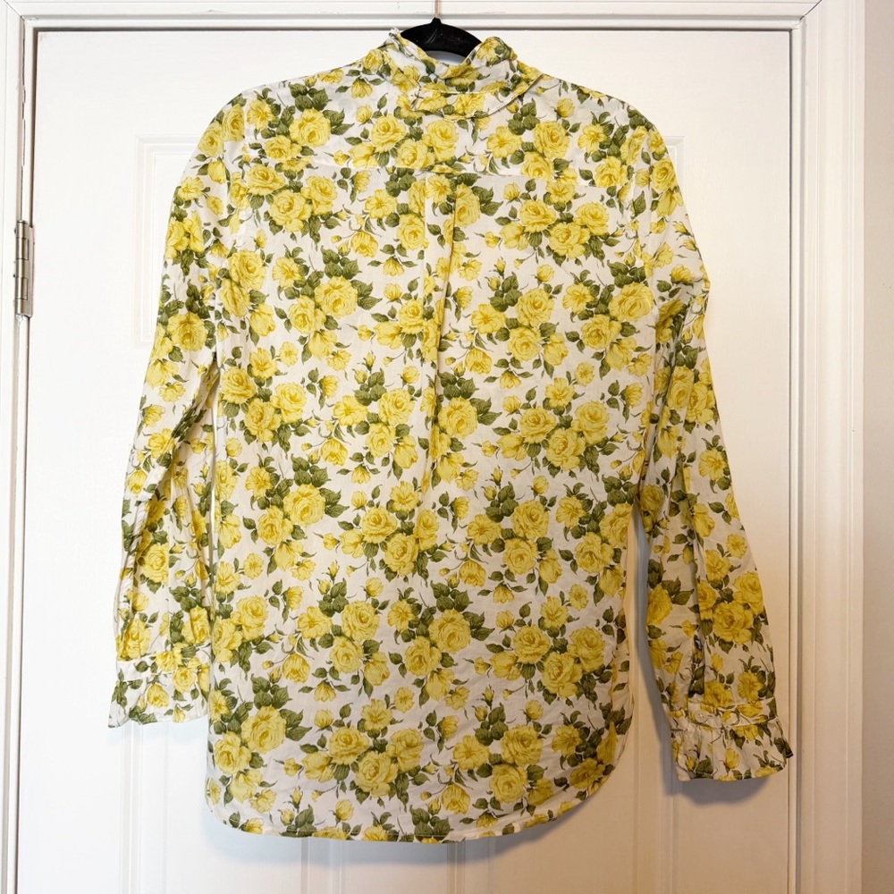 J.Crew Classic-fit ruffleneck shirt in Liberty® Carline Rose. - Picture 3 of 7